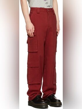 HEAVEN by Marc Jacobs Burgundy Bordeaux Cargo Pants Y2K **See Description**